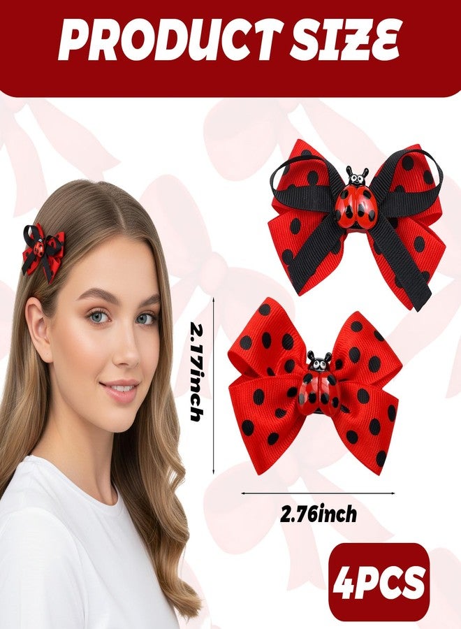 CZFSWT 4PCS Ladybug Hair Clips Set, Lady Bug Accessories, Bug Hair Clips for Girls and Women, Suitable for Parties, School and Daily Wear - Image 2